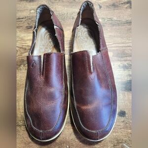 Men's Olakai Brown Leather Slip-On Shoes